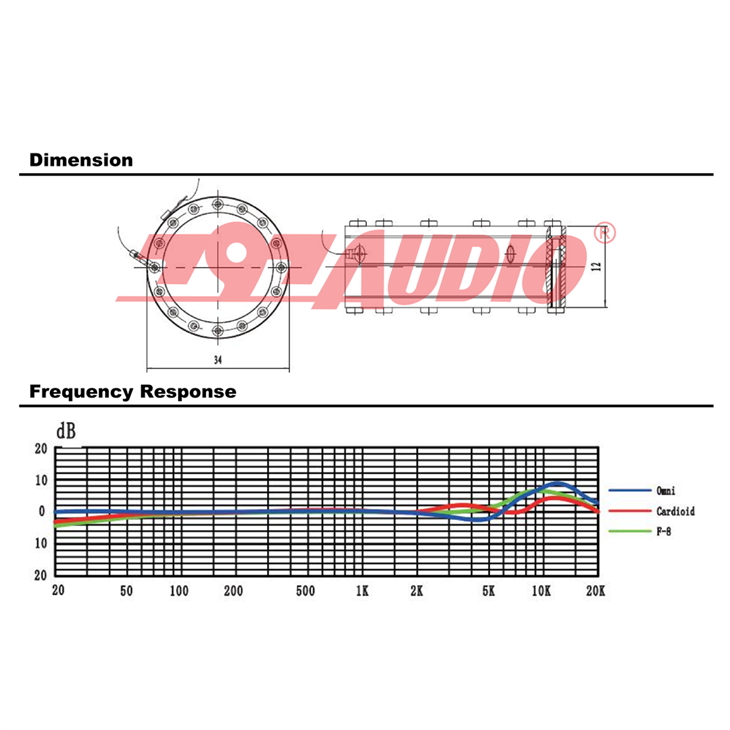 797AUDIO CY039 34mm Large Diaphragm Condenser Microphone Capsule - Replacement Or DIY